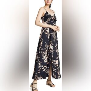 Womens navy & coral floral print dress by Joie. NWT